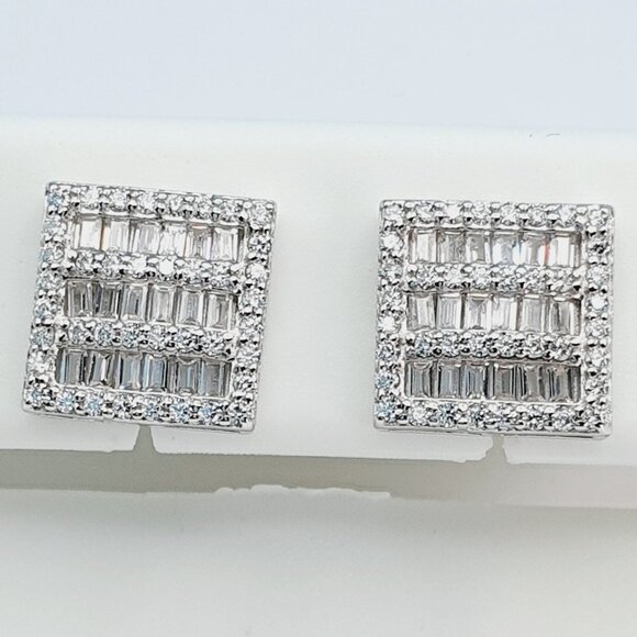 "925 Sterling Silver Cubic Zirconia Earrings, U19254820 - Picture 1 of 11